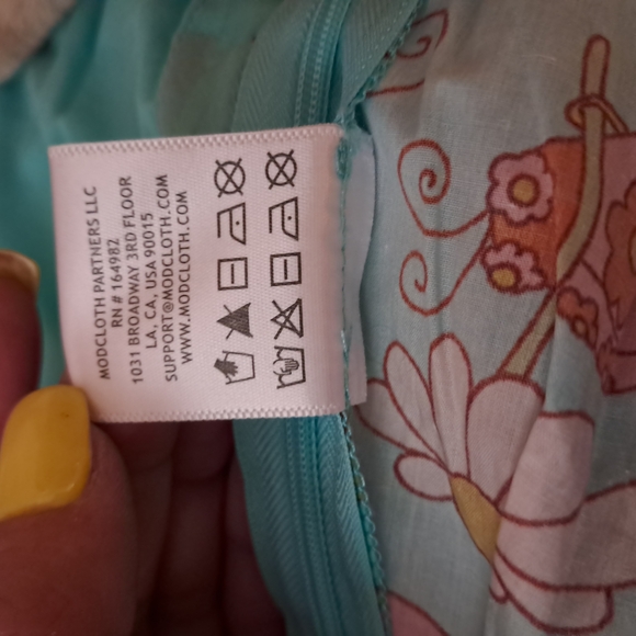 ModCloth NWT Marisol Orange and Blue Pleated A-Line Midi Skirt w/pockets sz 8 - Picture 8 of 9